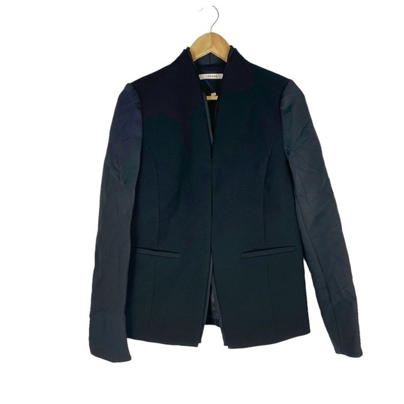 J. Brand Haley Scuba Sleeve Blazer Women's Medium Black Jacket - Picture 1 of 9